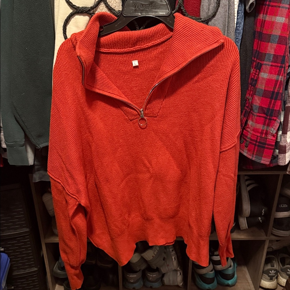 Amazon Women's Sweater in Vibrant Orange